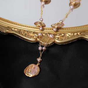 Natural Irregular-Shaped Vintage Freshwater Pearl Necklace for Women