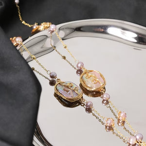 Natural Irregular-Shaped Vintage Freshwater Pearl Necklace for Women